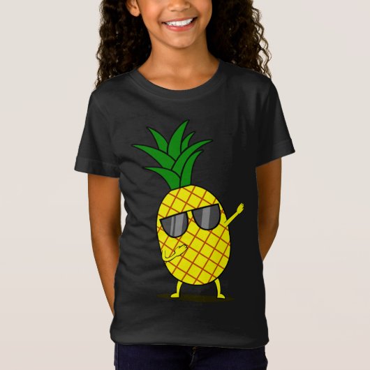 Dabbing gele ananas - schar grappig dansen fruit t-shirt (Voorkant)