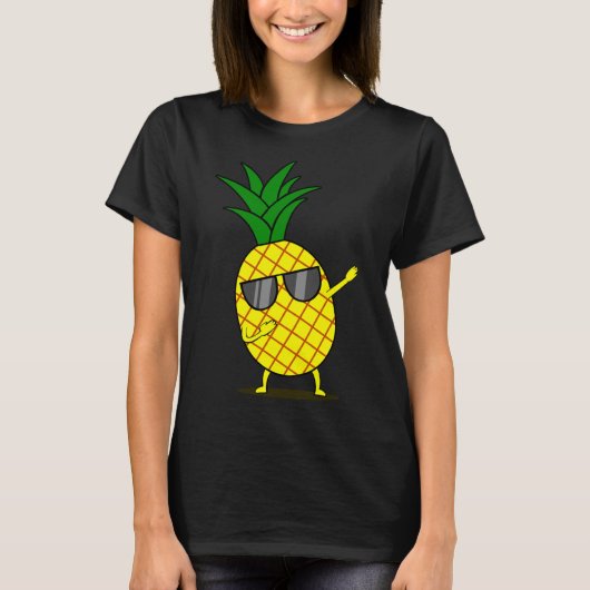 Dabbing gele ananas - schar grappig dansen fruit t-shirt (Voorkant)
