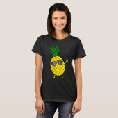 Dabbing gele ananas - schar grappig dansen fruit t-shirt (Voorkant volledig)