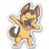 Dabbing German Shepherd Hondenliefhebber Boys Kind Sticker (Voorkant)