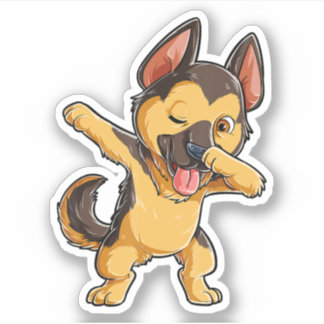 Dabbing German Shepherd Hondenliefhebber Boys Kind Sticker