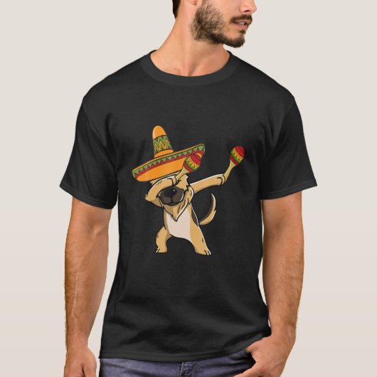 Dabbing German Shepherd Mexican Costume Cinco De M T-shirt (Voorkant)
