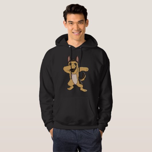 Dabbing German Shepherd  Owner Dab Dance Hoodie (Voorkant volledig)