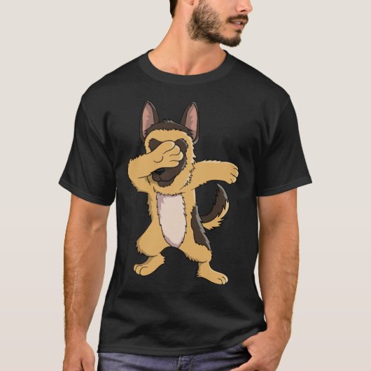 Dabbing German Shepherd  Owner Dab Dance T-shirt (Voorkant)