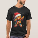 Dabbing Gingerbread Christmas Lights Santa Hat Xma T-shirt<br><div class="desc">Dabbing Gingerbread Christmas Lights Santa Hat Kerstsneeuw</div>