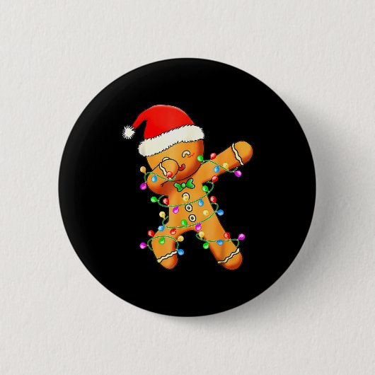 Dabbing Gingerbread Christmas Ronde Button 5,7 Cm (Voorkant)