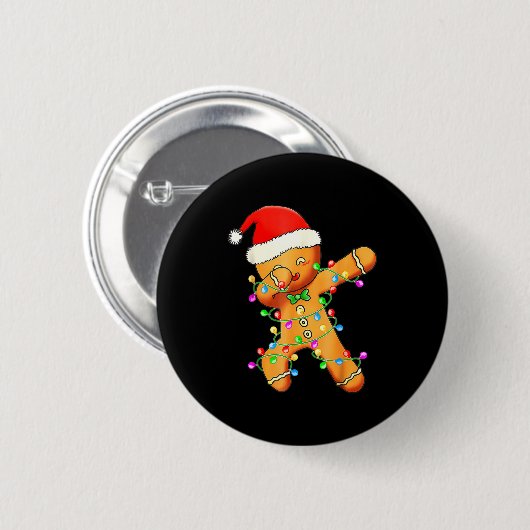 Dabbing Gingerbread Christmas  Ronde Button 5,7 Cm (Voorkant /achterkant)
