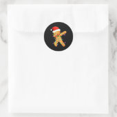 Dabbing Gingerbread Christmas  Ronde Sticker (Tas)