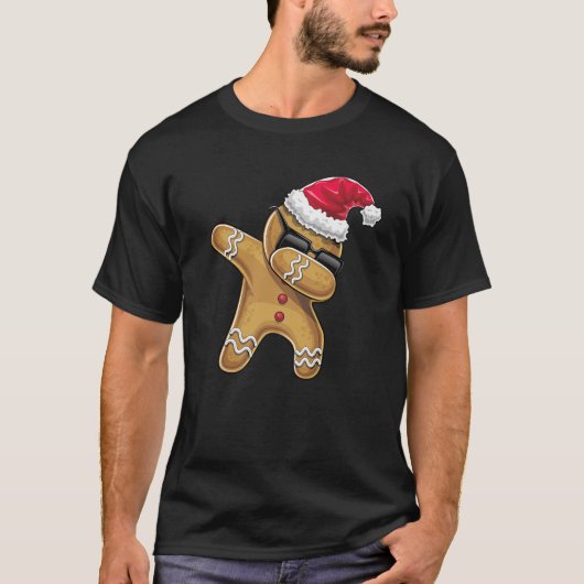 Dabbing Gingerbread Man Christmas Baking T-shirt (Voorkant)