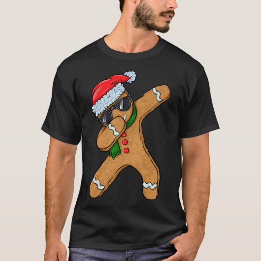 Dabbing Gingerbread Man Cookie Santa Christmas Gin T-shirt (Voorkant)