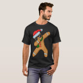 Dabbing Gingerbread Man Cookie Santa Christmas Gin T-shirt (Voorkant volledig)