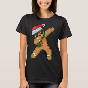 Dabbing Gingerbread Man Cookie Santa Christmas Gin T-shirt