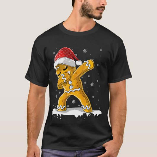 Dabbing Gingerbread Man Dab Christmas Biscuit T-shirt (Voorkant)