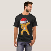 Dabbing Gingerbread Man Funny Christmas Design T-shirt (Voorkant volledig)