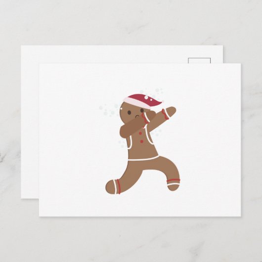 Dabbing Gingerbread Man kerst grappig Feestdagenkaart (Voorkant / Achterkant)
