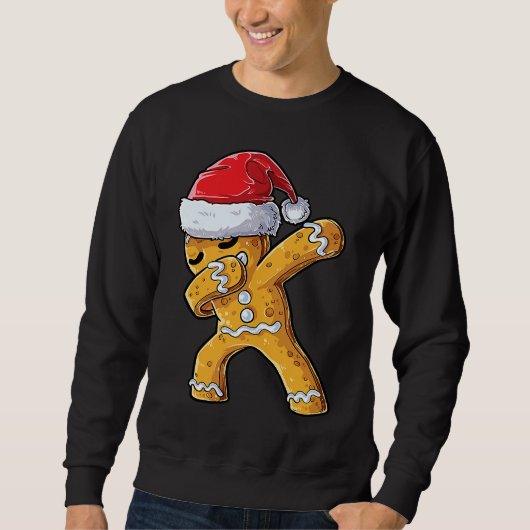 Dabbing Gingerbread Santa Christmas Kids Boys Xmas Trui (Voorkant)