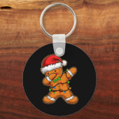 Dabbing Gingerbread Tree Light Christmas T Shirt  Sleutelhanger (Voorkant)