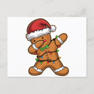 Dabbing Gingerbread Tree Light Kerstmis Briefkaart