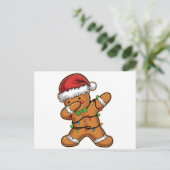 Dabbing Gingerbread Tree Light Kerstmis Briefkaart (Staand voorkant)