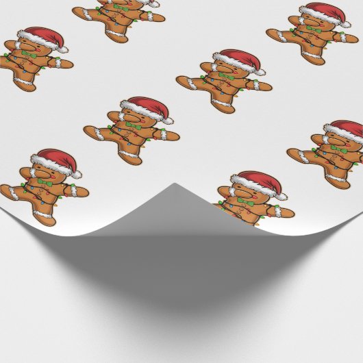 Dabbing Gingerbread Tree Light Kerstmis Cadeaupapier (Hoek)