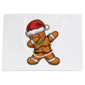 Dabbing Gingerbread Tree Light Kerstmis Groot Cadeauzakje (Voorkant)