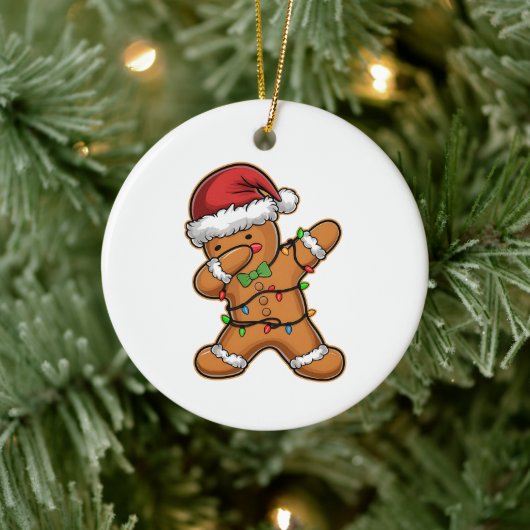 Dabbing Gingerbread Tree Light Kerstmis Keramisch Ornament (Boom)
