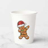 Dabbing Gingerbread Tree Light Kerstmis Papieren Bekers (Voorkant)