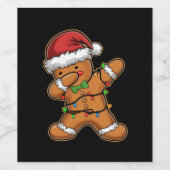 Dabbing Gingerbread Tree Light Kerstmis Wijn Etiket (Enkel label)