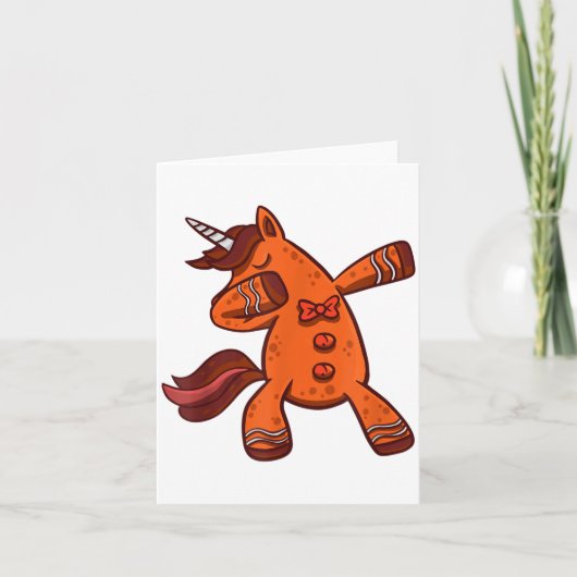 Dabbing Gingerbread Unicorn Cookie Christmas  Kaart (Voorkant)