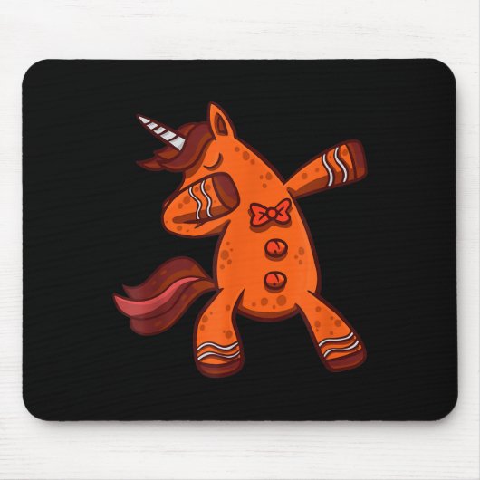 Dabbing Gingerbread Unicorn Cookie Christmas  Muismat (Voorkant)