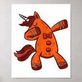 Dabbing Gingerbread Unicorn Cookie Christmas  Poster (Voorkant)