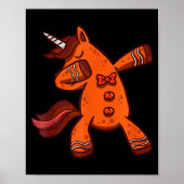 Dabbing Gingerbread Unicorn Cookie Christmas  Poster (Voorkant)