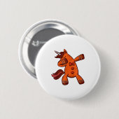 Dabbing Gingerbread Unicorn Cookie Christmas  Ronde Button 5,7 Cm (Voorkant /achterkant)
