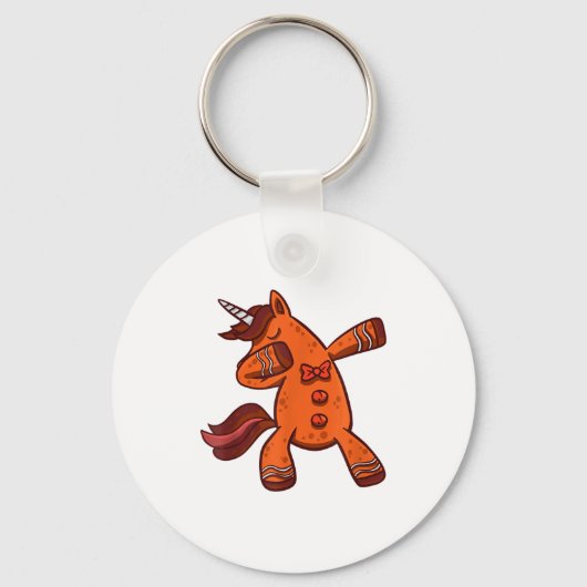 Dabbing Gingerbread Unicorn Cookie Christmas  Sleutelhanger (Voorkant)