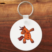 Dabbing Gingerbread Unicorn Cookie Christmas  Sleutelhanger (Voorkant)