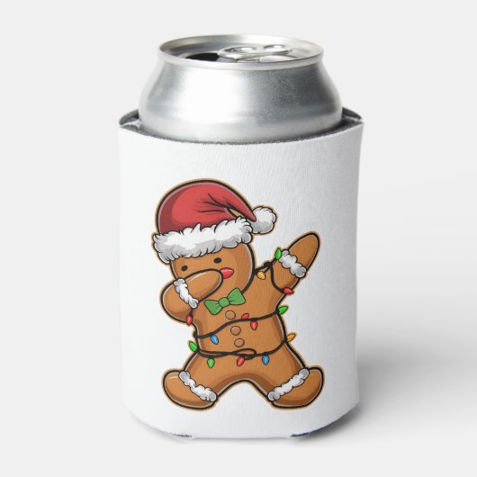 Dabbing-gingerbreadboom licht kerst blikjeskoeler (Blikje Voorkant)