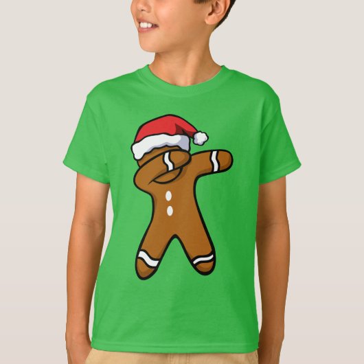 Dabbing Gingerbrood Man Cookie Kerstmis Dance T-shirt (Voorkant)