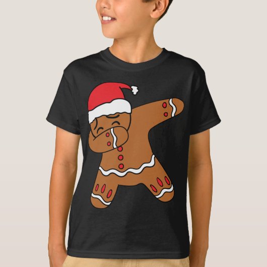 Dabbing Gingerbrood Man Gingerdab Kerstmis Da T-shirt (Voorkant)