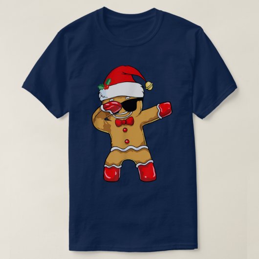 Dabbing Gingerbrood Man met kerstcadeaus Kinder Fu T-shirt (Design voorkant)