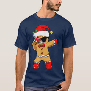 Dabbing Gingerbrood Man met kerstcadeaus Kinder Fu T-shirt