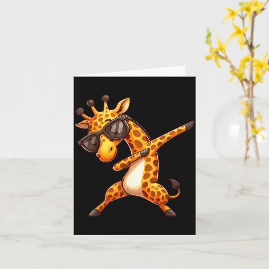 Dabbing Giraffe  Kaart (Gele Bloem)