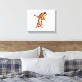 Dabbing Giraffe Kerstman T-shirt Kerst Kinderen Jo Canvas Afdruk (Insitu (Slaapkamer))