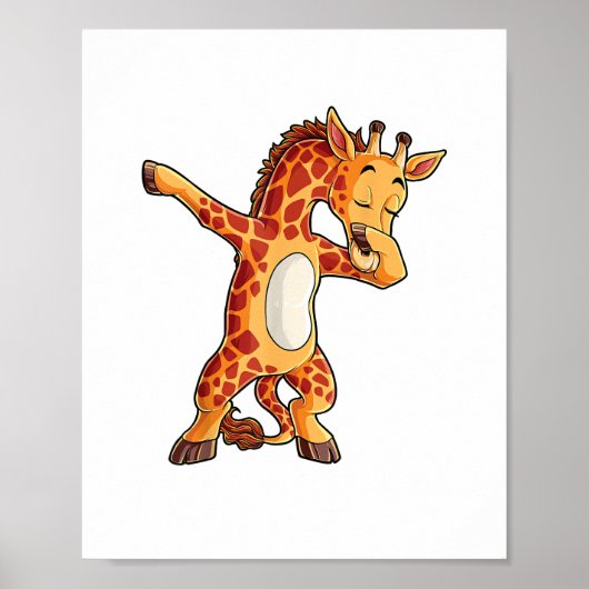 Dabbing Giraffe T-shirt Giraffen Funny Dab Dance T Poster (Voorkant)