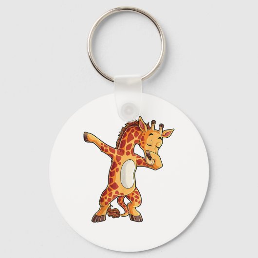 Dabbing Giraffe T shirt Giraffes Funny Dab Dance T Sleutelhanger (Voorkant)