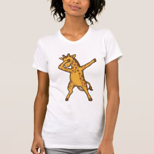Dabbing Giraffe Vintage Gravure T-Shirt Ontwerp_1