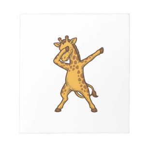 Dabbing Giraffe Vintage Gravure T-Shirt Ontwerp_1 Notitieblok