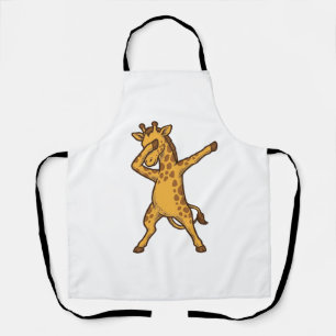 Dabbing Giraffe Vintage Gravure T-Shirt Ontwerp_1 Schort
