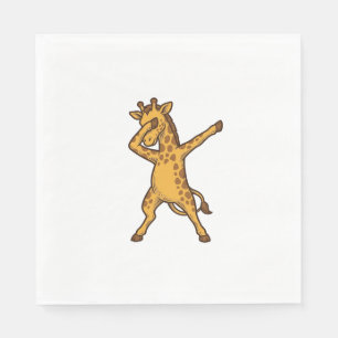 Dabbing Giraffe Vintage Gravure T-Shirt Ontwerp_1 Servet
