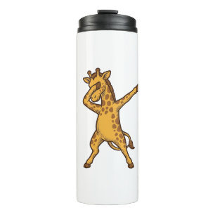 Dabbing Giraffe Vintage Gravure T-Shirt Ontwerp_1 Thermosbeker