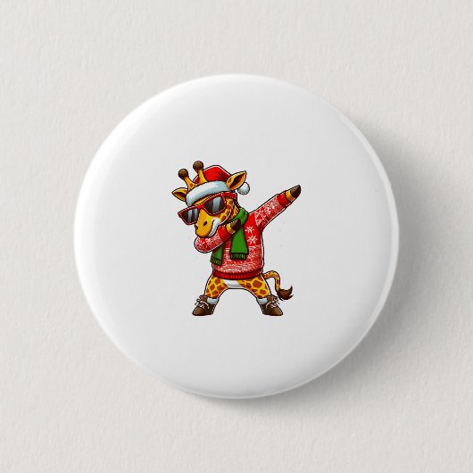 Dabbing Giraffe Zonnebril Giraffe Dierendans Ch Ronde Button 5,7 Cm (Voorkant)